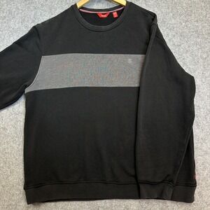 IZOD Crewneck Sweatshirt Men's XL Black with Gray Stripe on Chest Style 45FK958